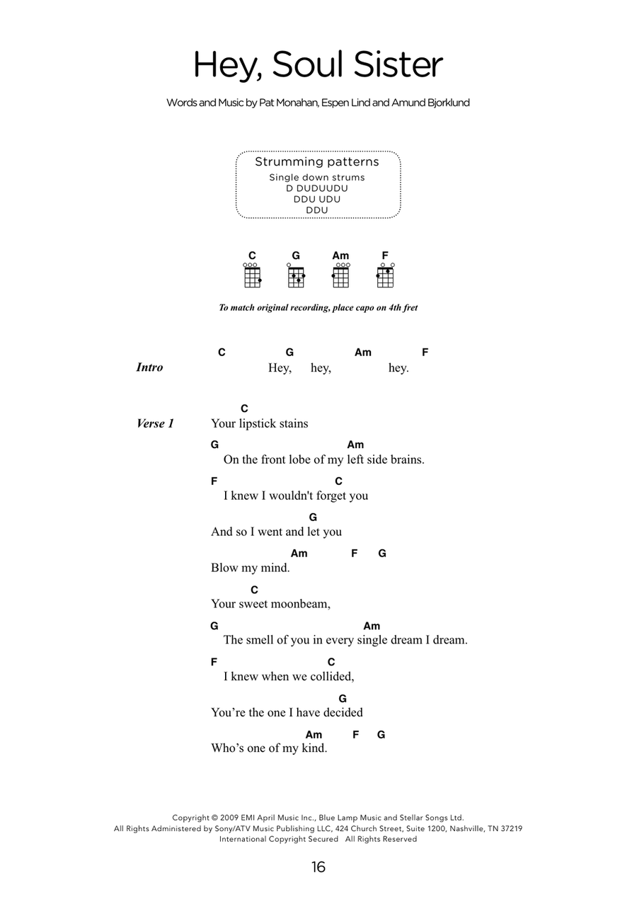 Hey, Soul Sister (arr. Elise Ecklund) Ukulele scores gallery preview page 1
