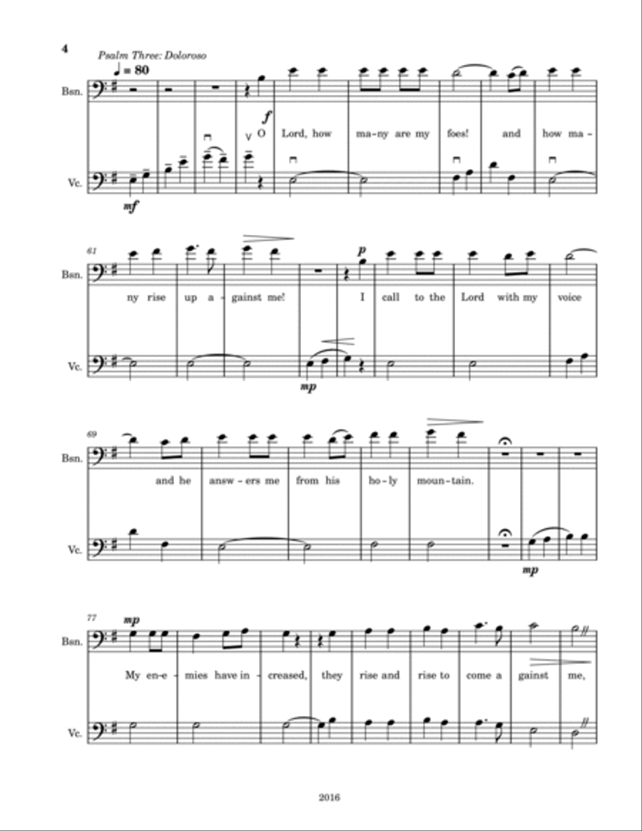 Psalms for Bassoon and Cello Woodwind Ensemble scores gallery preview page 4