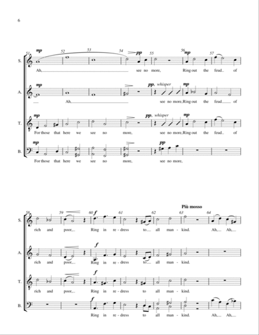 Ring, Happy Bells! for SATB Chorus a cappella 4-Part scores gallery preview page 6