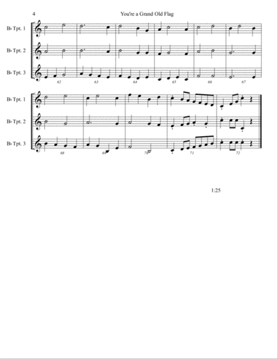 You're A Grand Old Flag Brass Ensemble scores gallery preview page 4