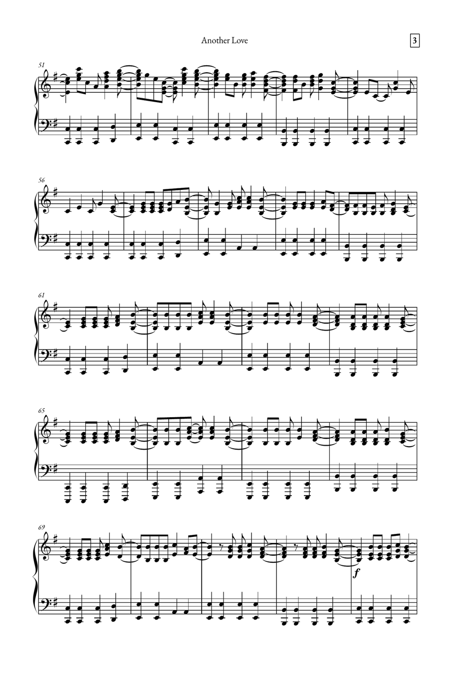 Another Love Piano Solo scores gallery preview page 3