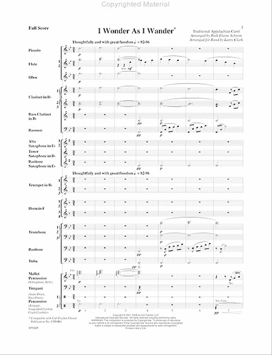 I Wonder As I Wander I Wonder As I Wander Concert Band scores gallery preview page 4