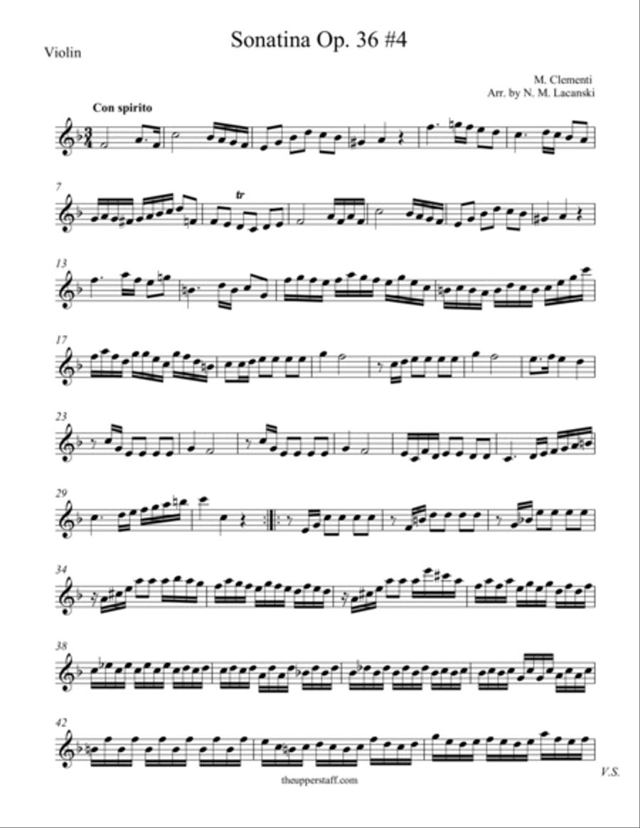 Sonatina Op. 36 #4 Violin Solo scores gallery preview page 6