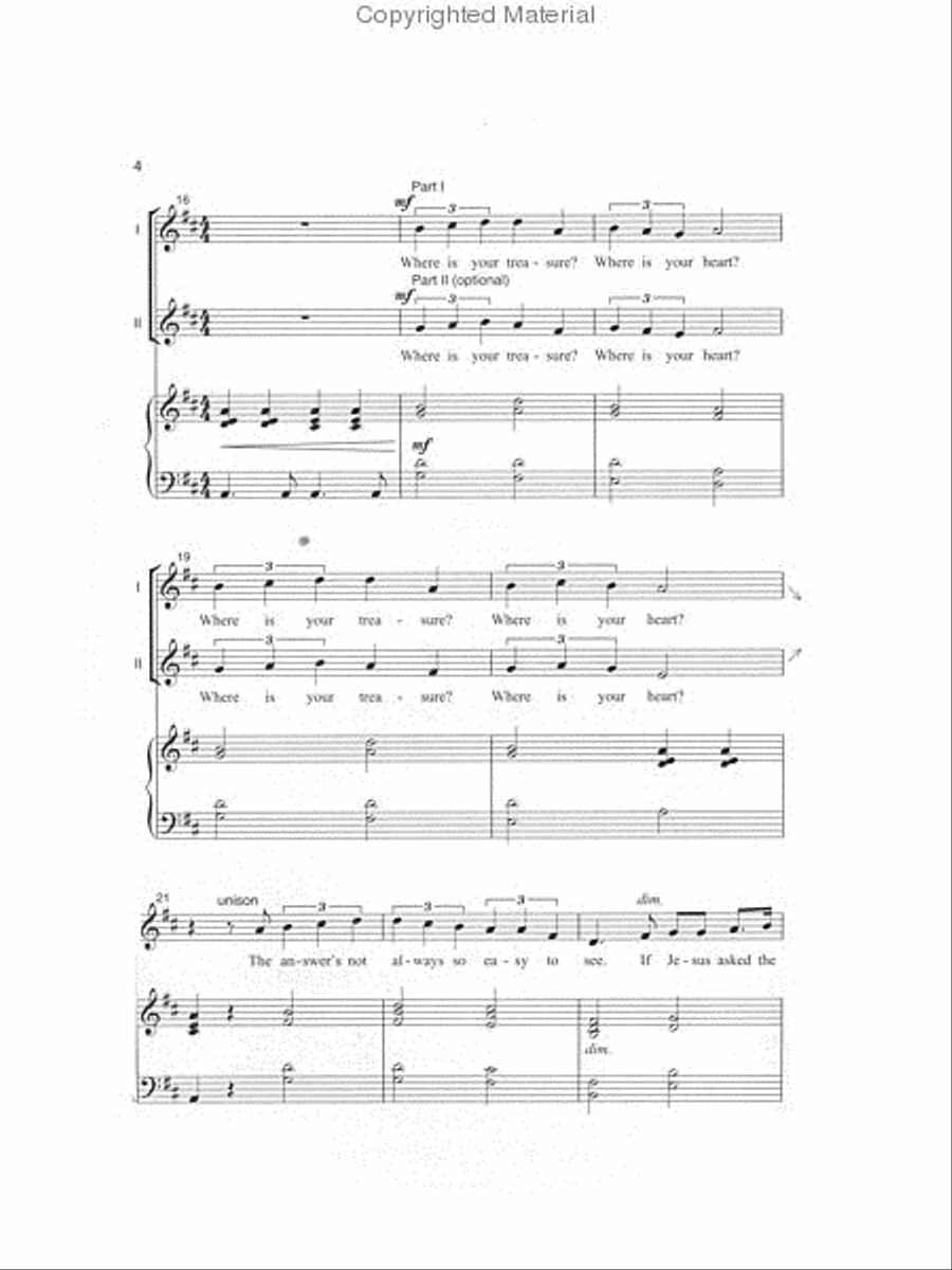 Treasures in Heaven Treasures in Heaven 2-Part scores gallery preview page 3