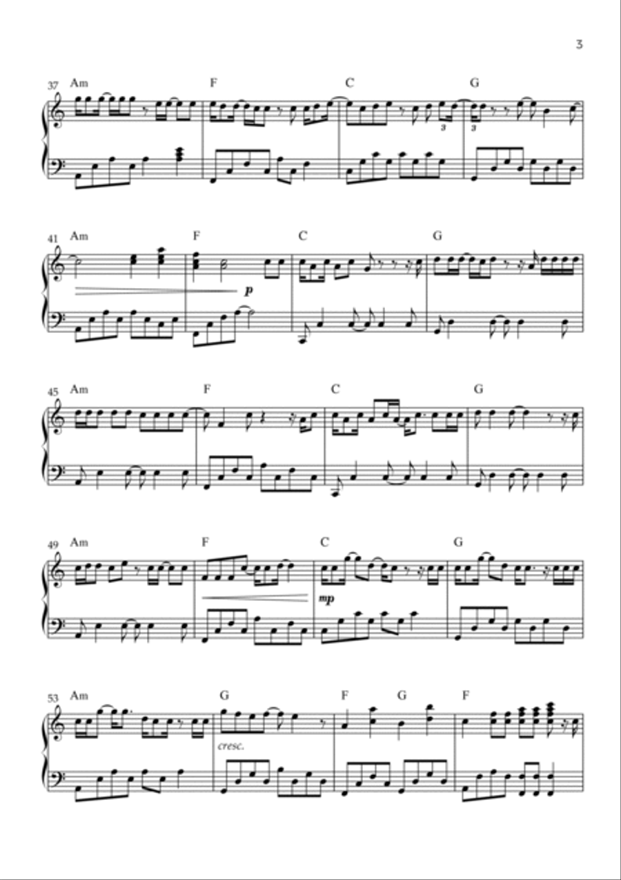 All Too Well Piano Solo scores gallery preview page 3