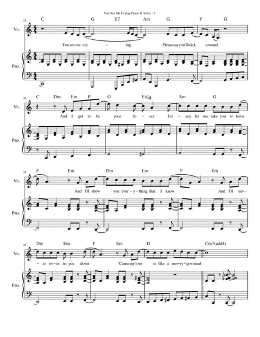 You See Me Crying Voice scores gallery preview page 3