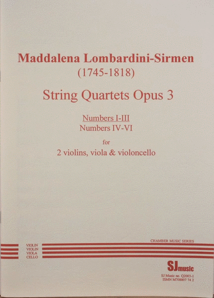 String Quartets, Opus 3 Nos. 1-3