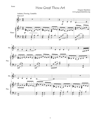 How Great Thou Art - for Horn in F and Piano