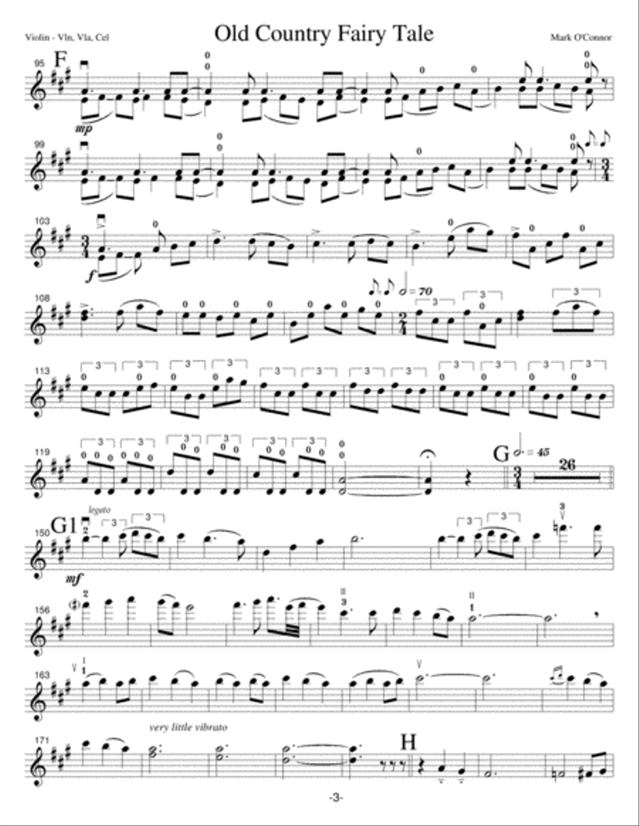 Old Country Fairy Tale (violin part - vln, vla, cel) String Trio scores gallery preview page 6