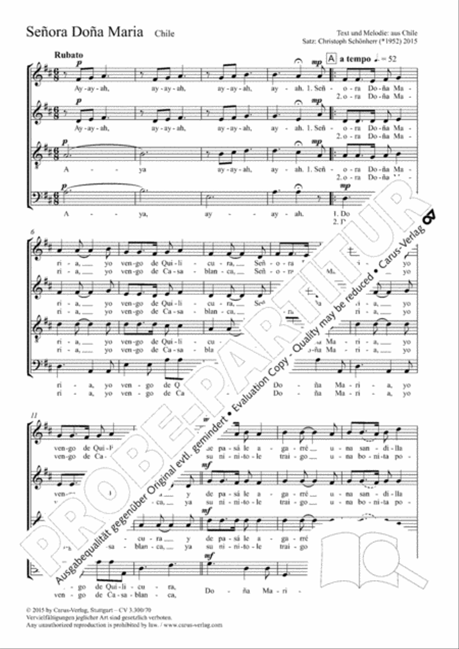 Senora Dona Maria 4-Part scores gallery preview page 2