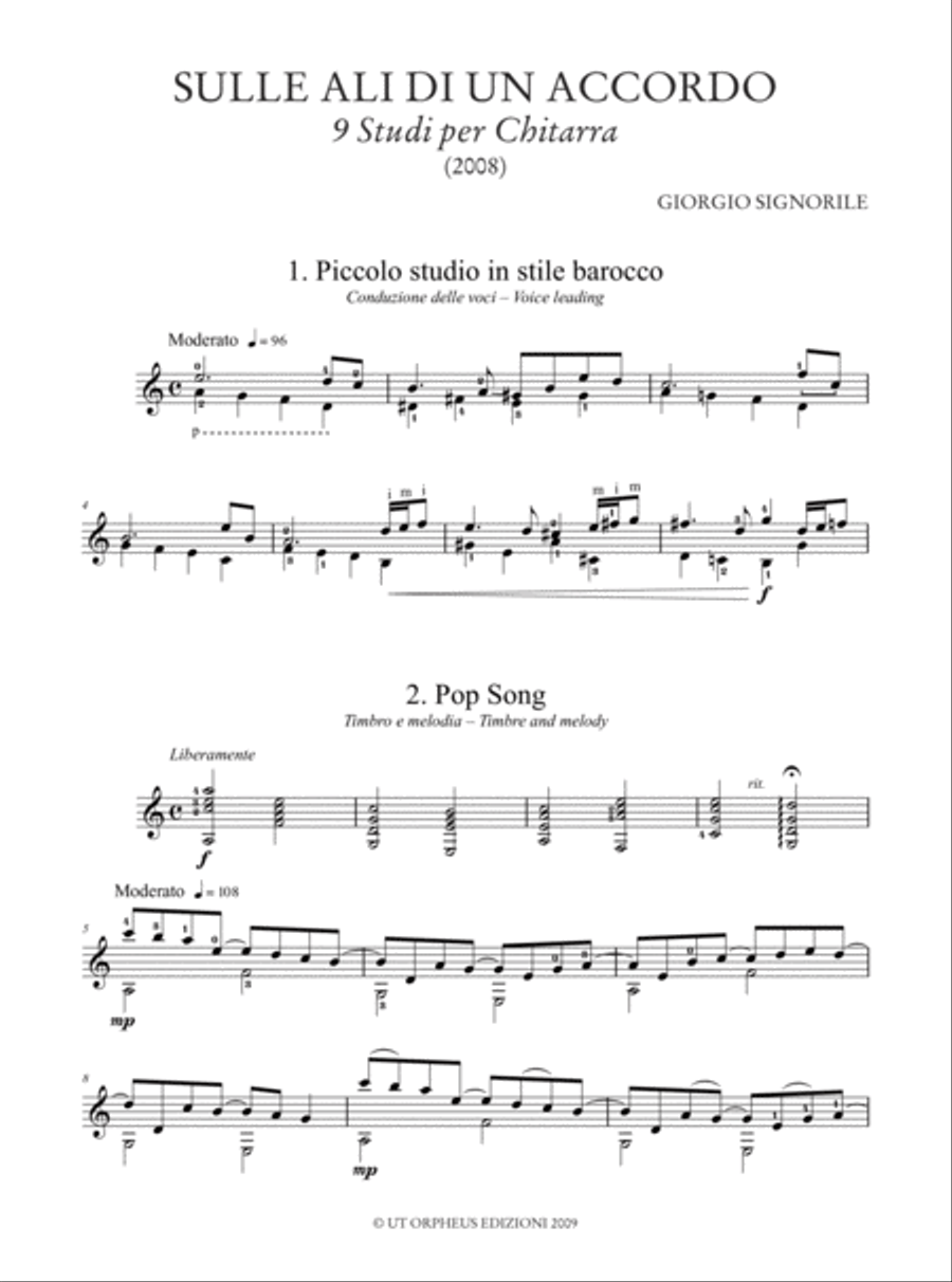 Sulle ali di un accordo (On the Wings of a Chord). 9 Studies for Guitar (2008) Acoustic Guitar scores gallery preview page 2