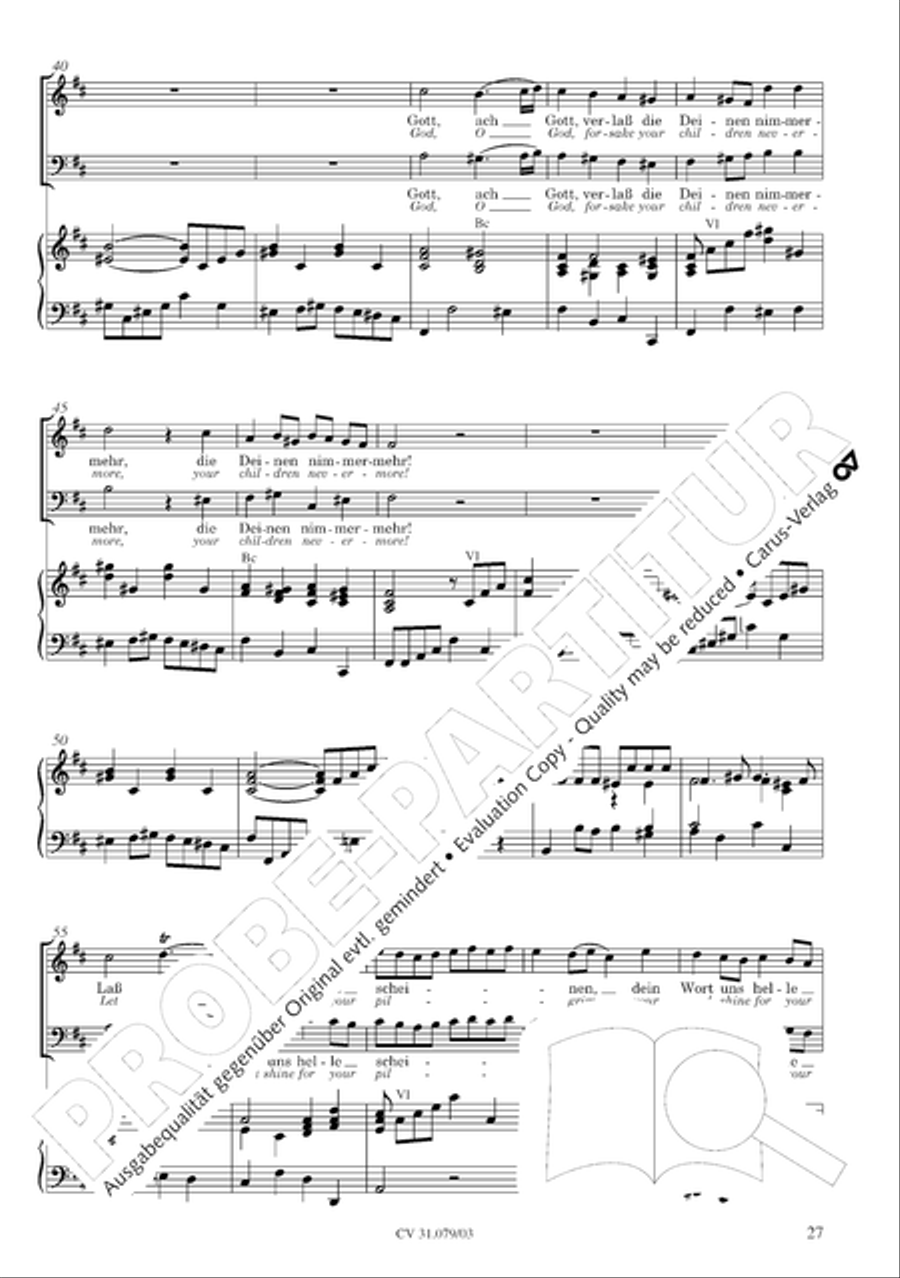 God the Lord is sun and shield (Gott, der Herr, ist Sonn und Schild) 4-Part scores gallery preview page 28