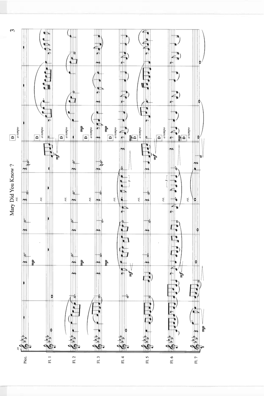 Mary, Did You Know? Flute Choir scores gallery preview page 4