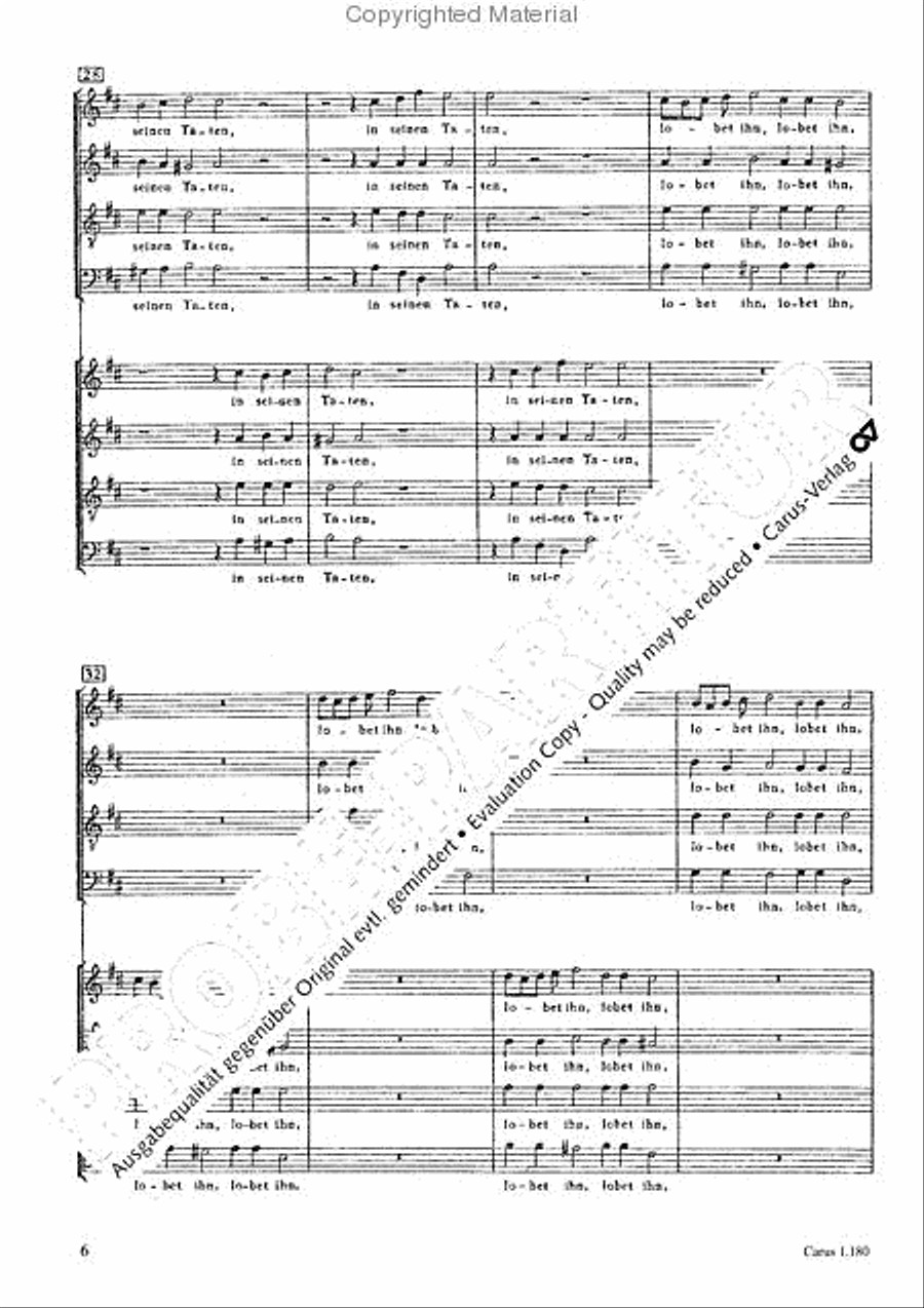 Lobet den Herren in seinem Heiligtum 4-Part scores gallery preview page 7