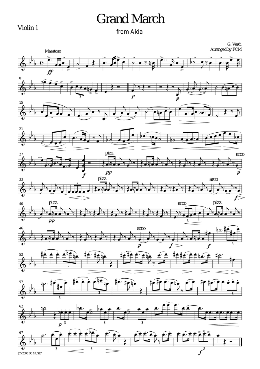 Verdi Grand March from Aida, for string quartet, CV002 String Quartet scores gallery preview page 3