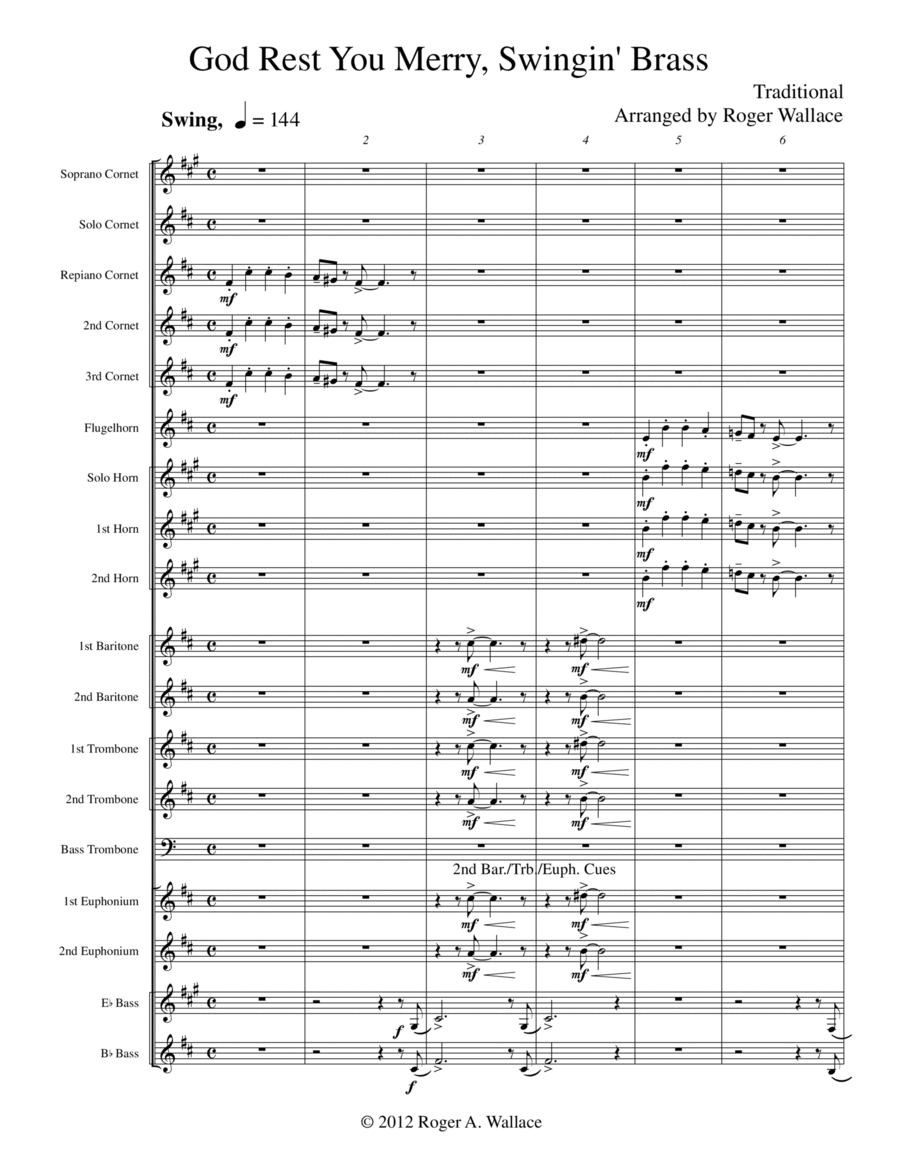 God Rest You Merry, Gentlemen Brass Band scores gallery preview page 1