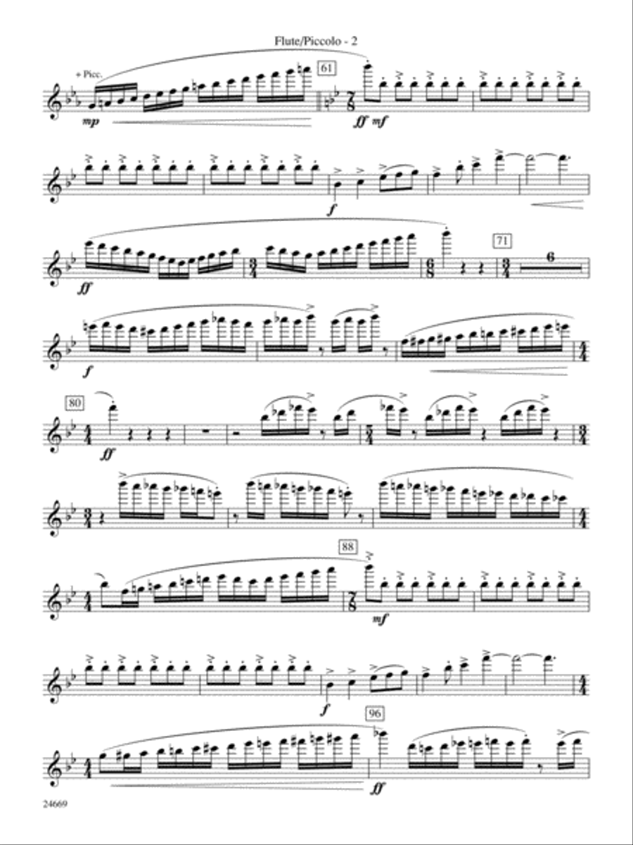 Metroplex: Three Postcards from Manhattan: Flute Concert Band scores gallery preview page 2