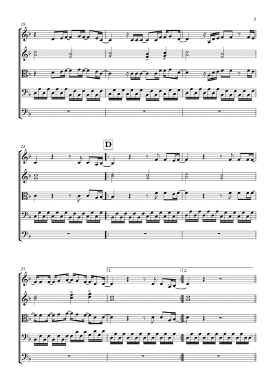Fear Of The Dark String Quintet scores gallery preview page 3