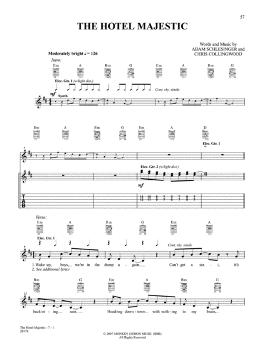 The Hotel Majestic Guitar Tablature scores gallery preview page 1