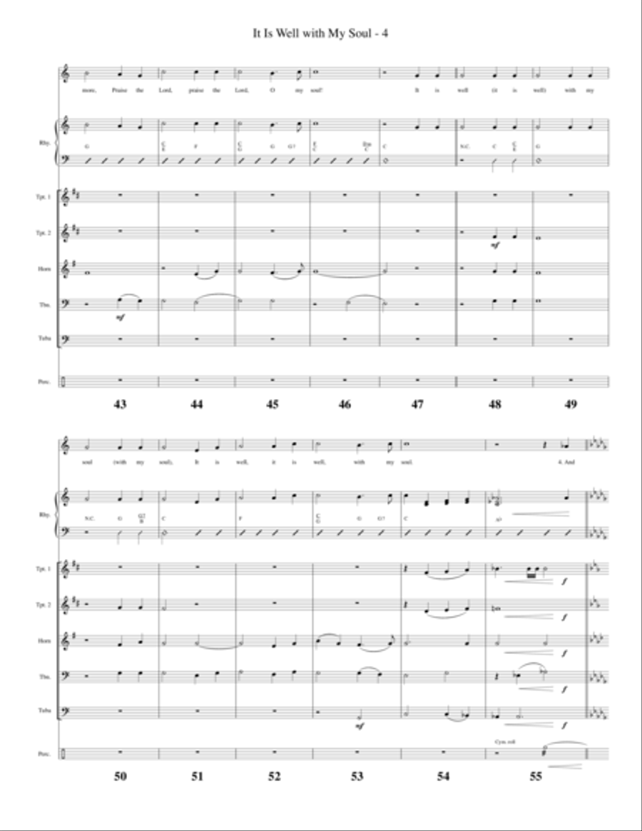 It Is Well With My Soul (hymn accompaniment) Brass Ensemble scores gallery preview page 6