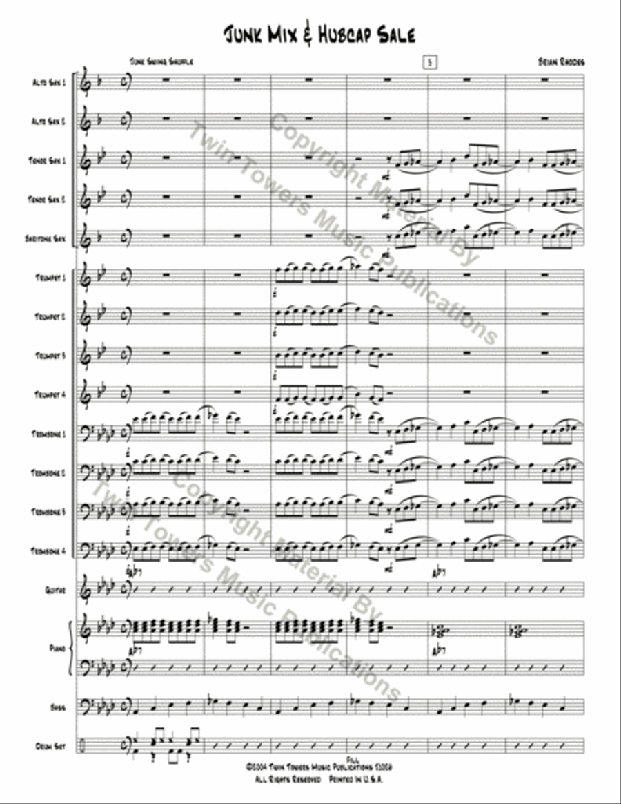 Junk Mix and Hubcap Sale Jazz Ensemble scores gallery preview page 3