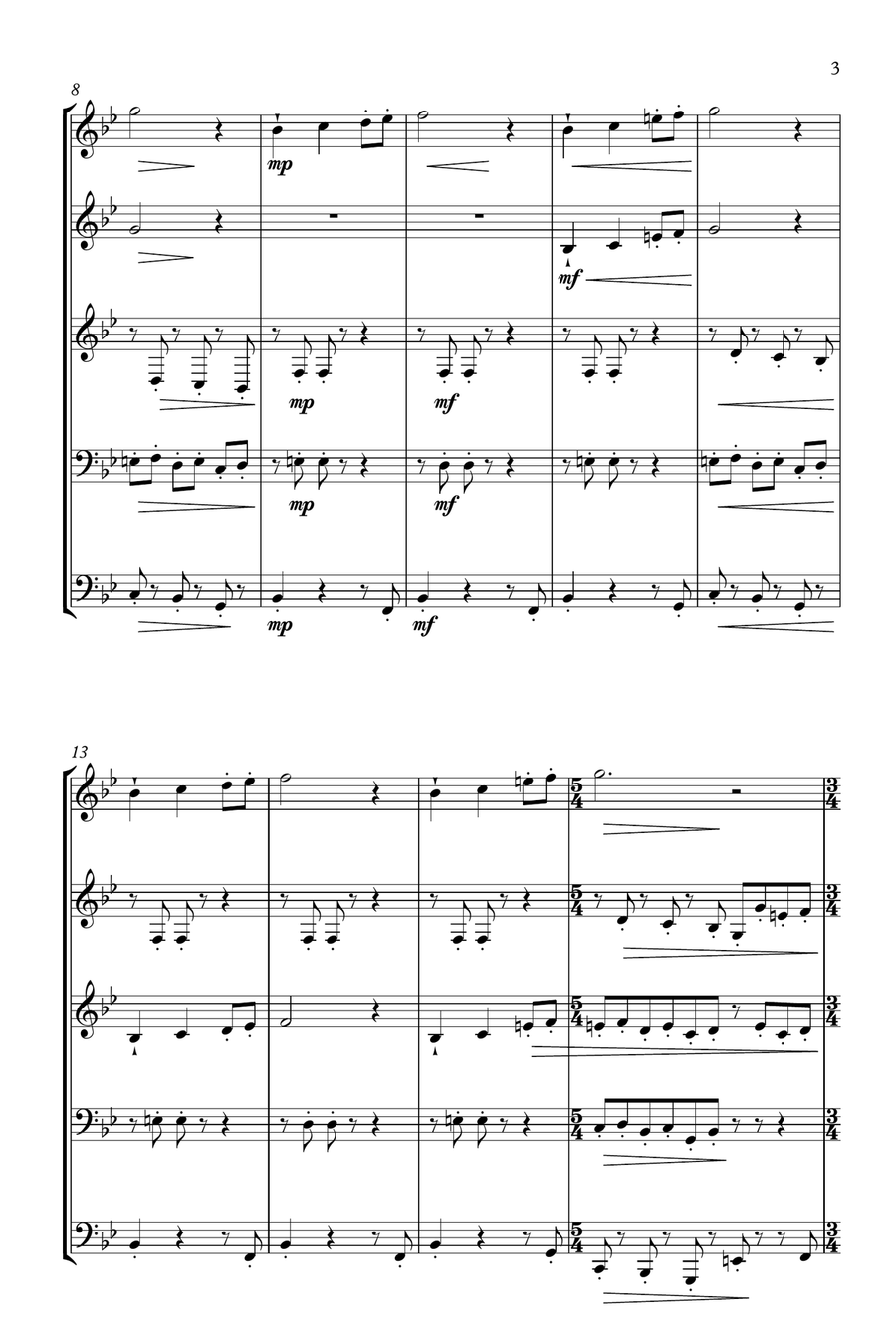 Alphys (from Undertale) Brass Ensemble scores gallery preview page 3
