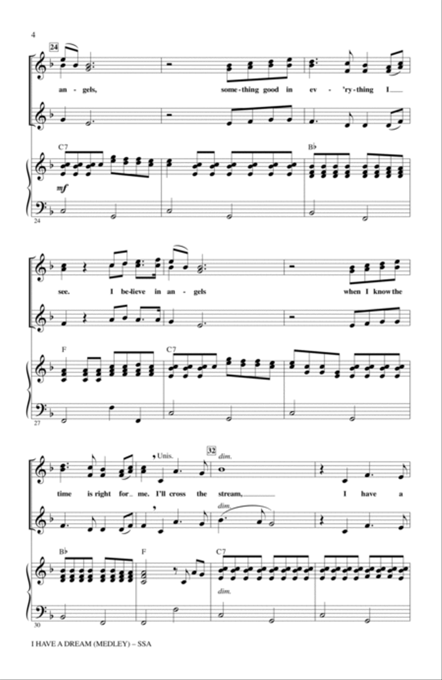 I Have A Dream - Choral Highlights from the Movie Mamma Mia! (Medley) SSA scores gallery preview page 3