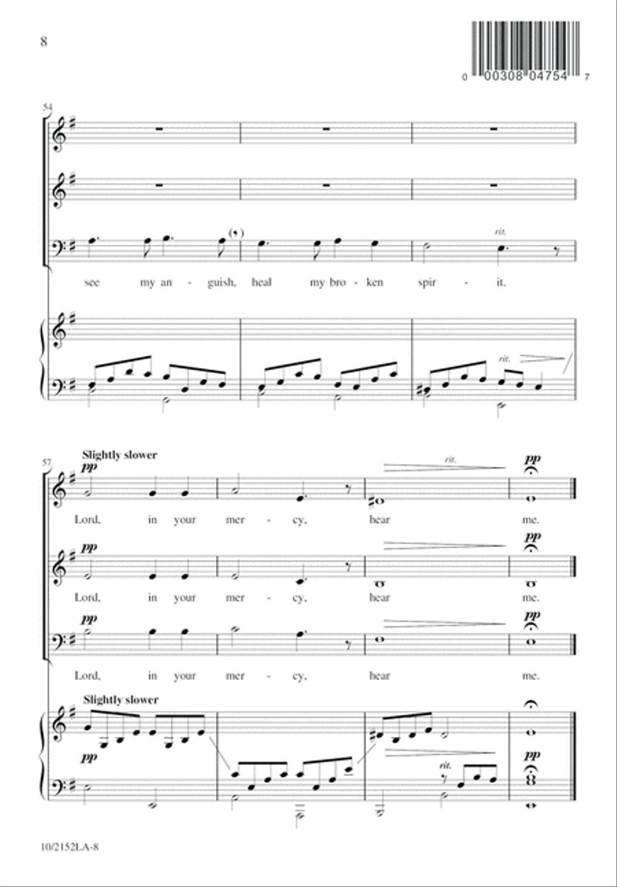 O Lord, Hear Me O Lord, Hear Me 3-Part scores gallery preview page 9
