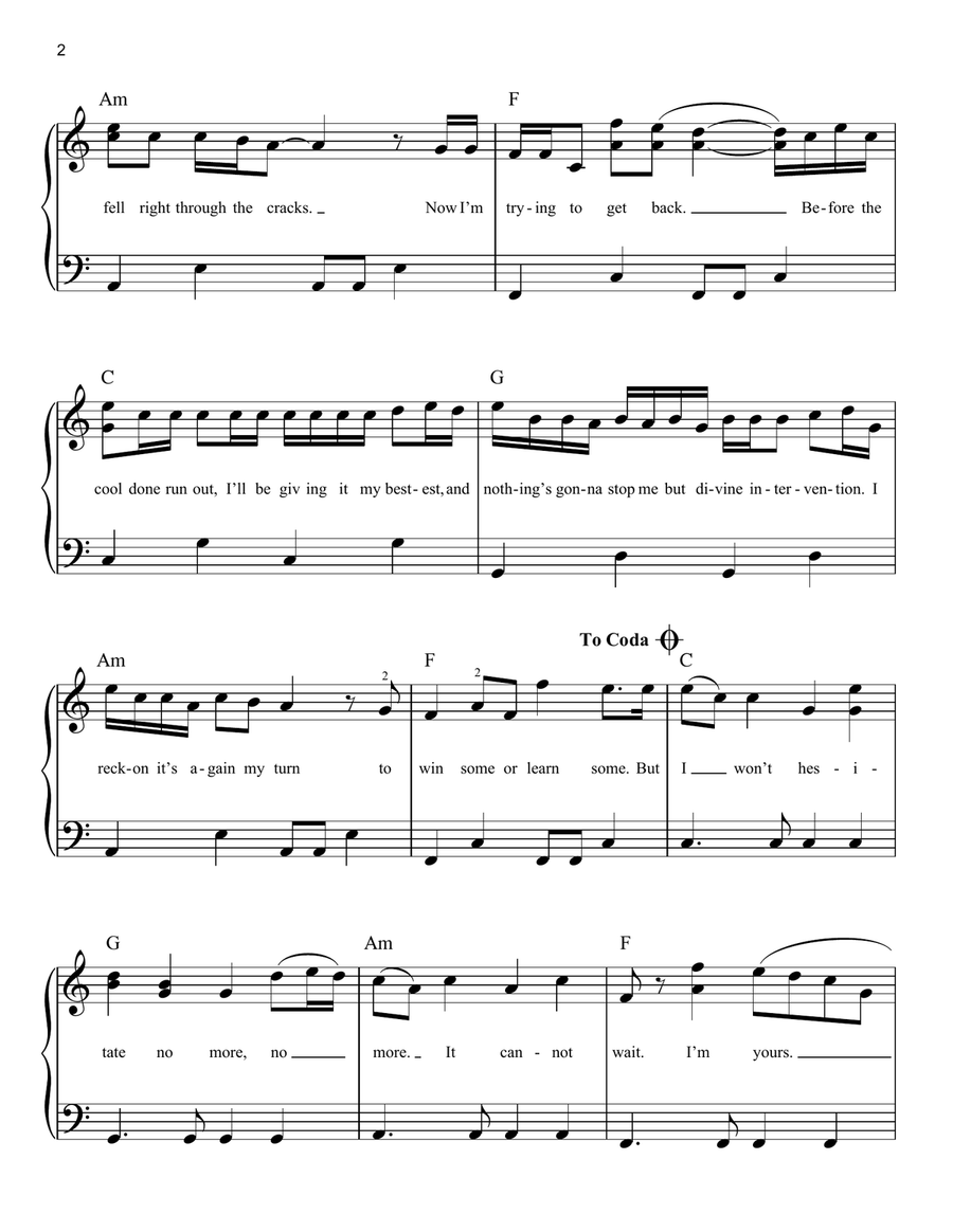 I'm Yours I'm Yours Easy Piano scores gallery preview page 2