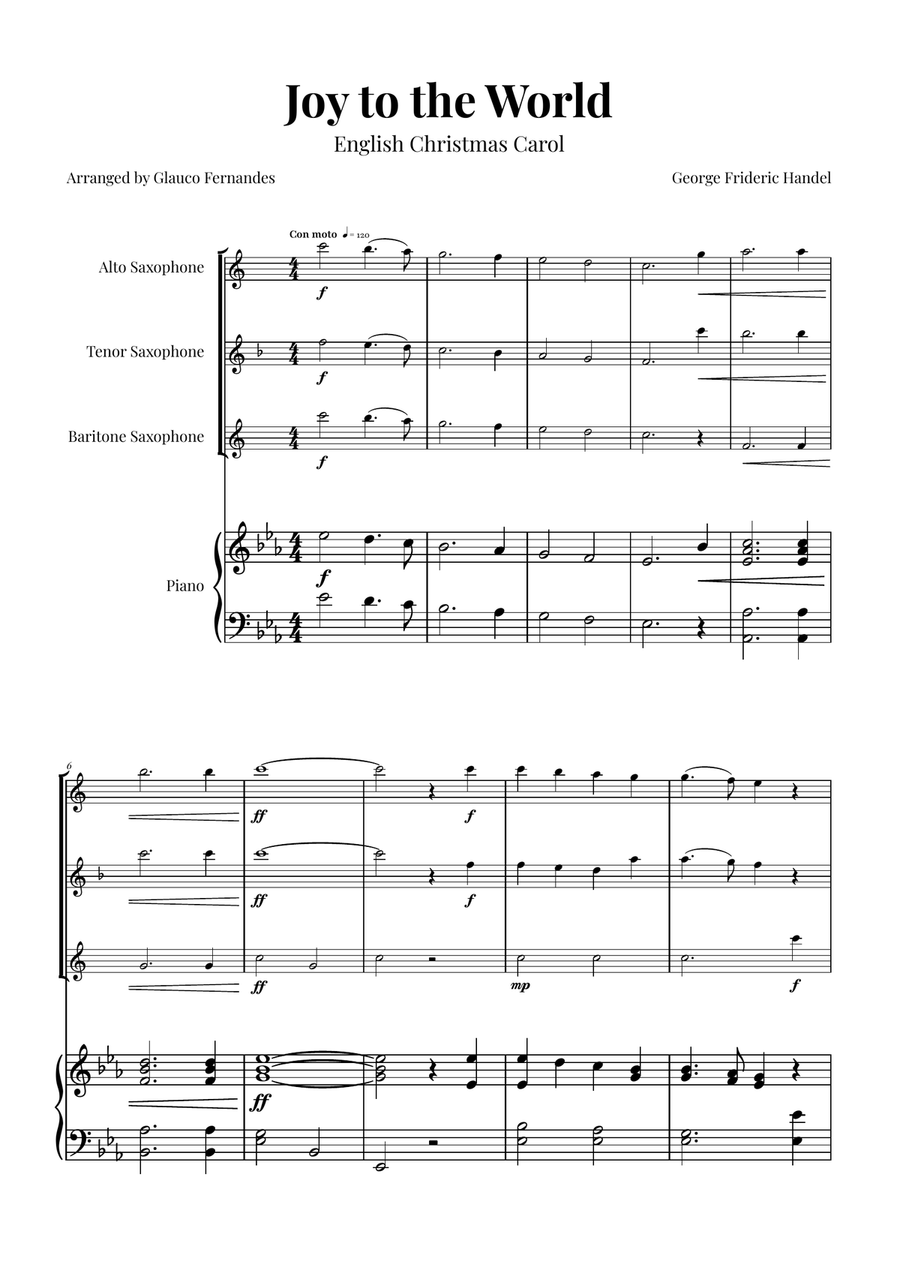 Joy to the World | BEAUTIFUL Trio Woodwind Trio scores gallery preview page 1