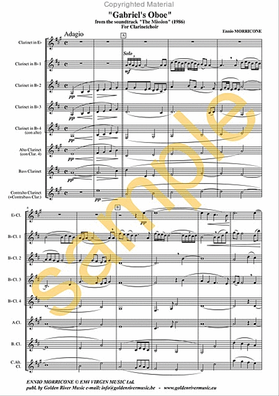 Brothers & Gabriels oboe for clarinet choir Clarinet Choir scores gallery preview page 3