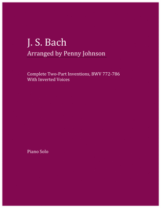 Book cover for Complete Two-Part Inventions, BWV 772-786 With Inverted Voices