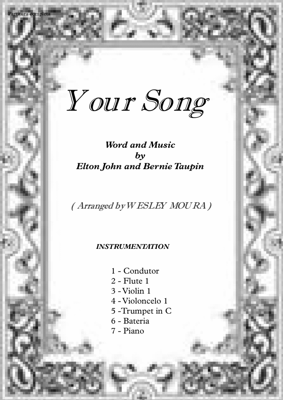 Your Song Flute scores gallery preview page 1