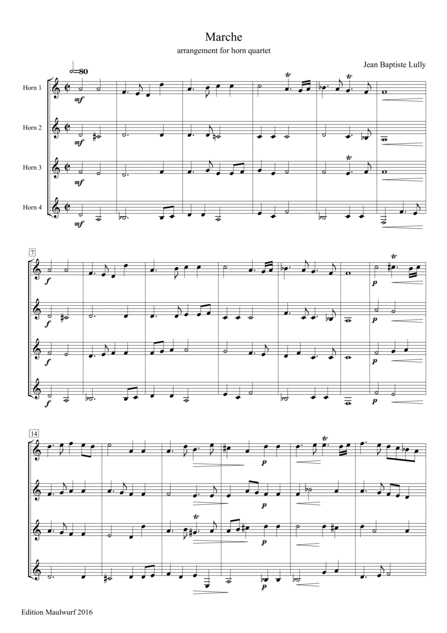 Marche Marche Brass Quartet scores gallery preview page 1