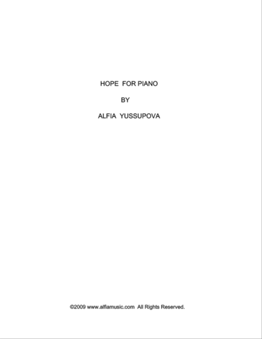 Hope Piano Solo scores gallery preview page 1
