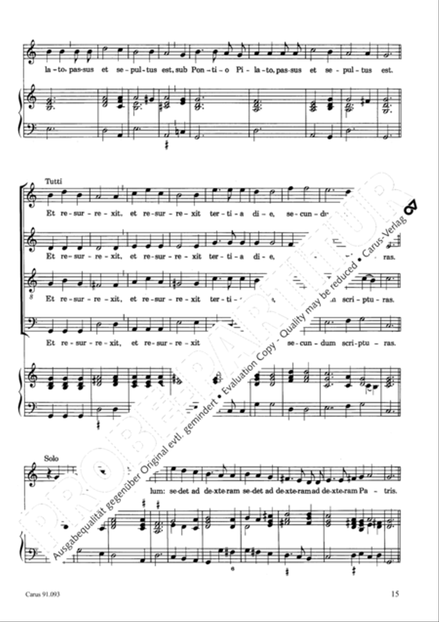 Missa brevis 4-Part scores gallery preview page 18