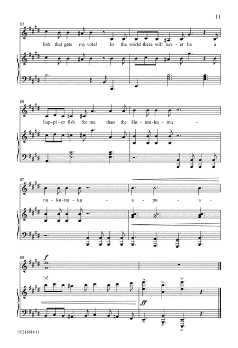 Little Fish, Big Name (The Happy Hawaiian Humu) Unison Choir scores gallery preview page 11
