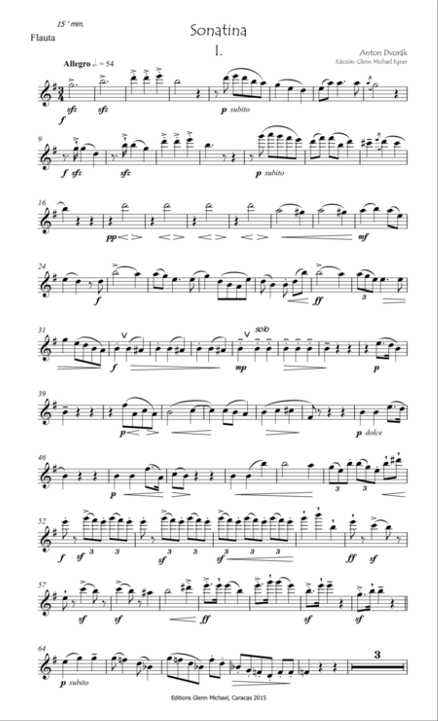 Dvorak Sonatina for flute & piano Dvorak Sonatina for flute & piano Flute Solo scores gallery preview page 2