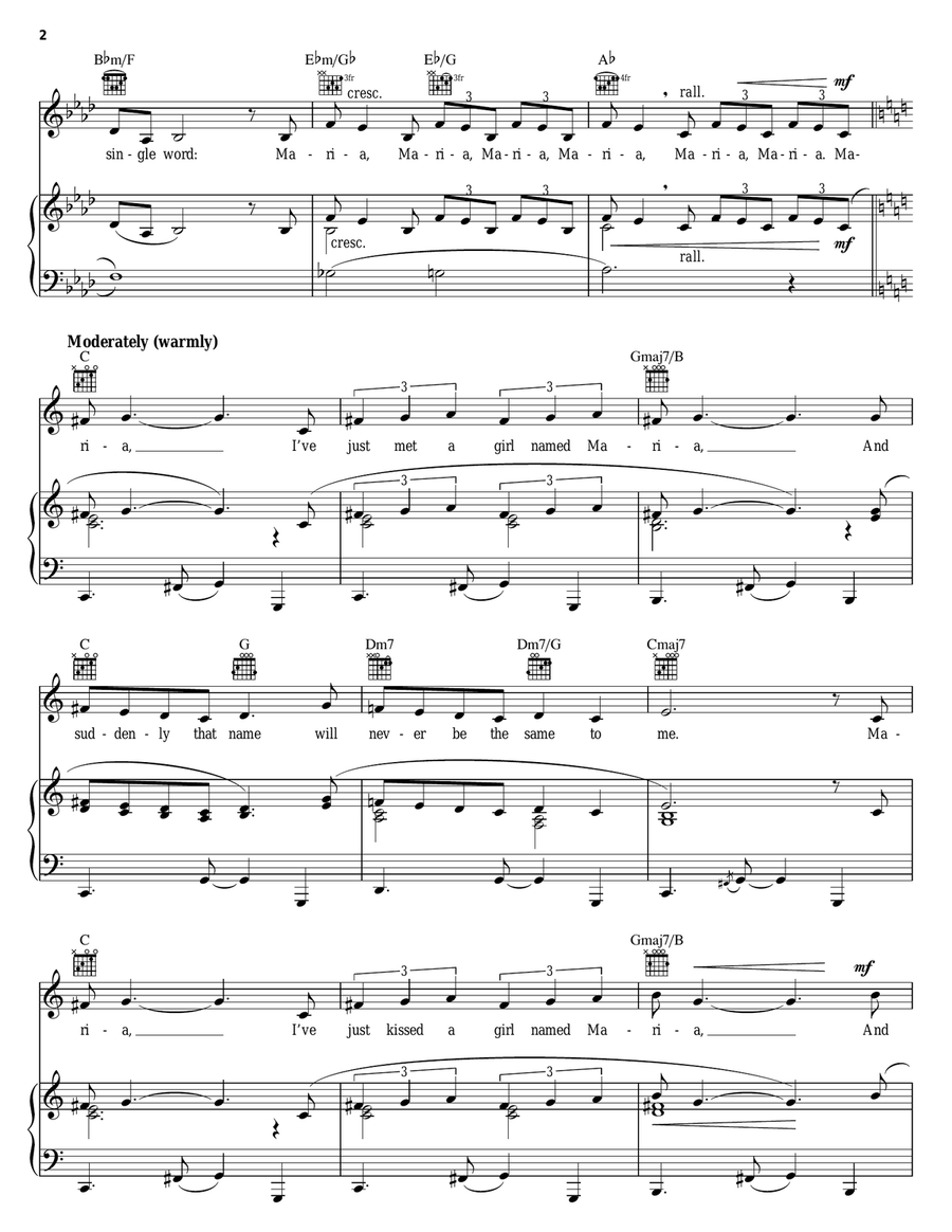Maria (from West Side Story) Guitar scores gallery preview page 2