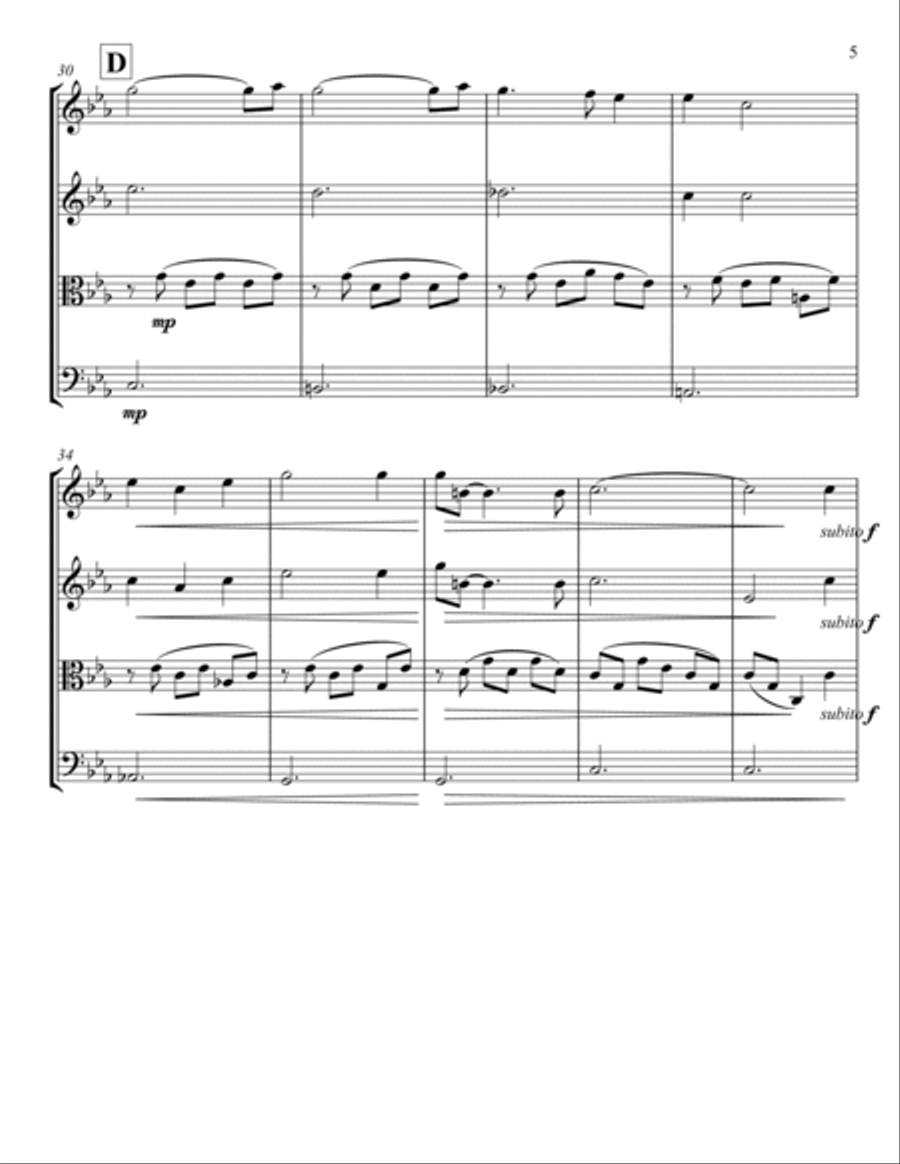 Hushabye Mountain String Quartet scores gallery preview page 5