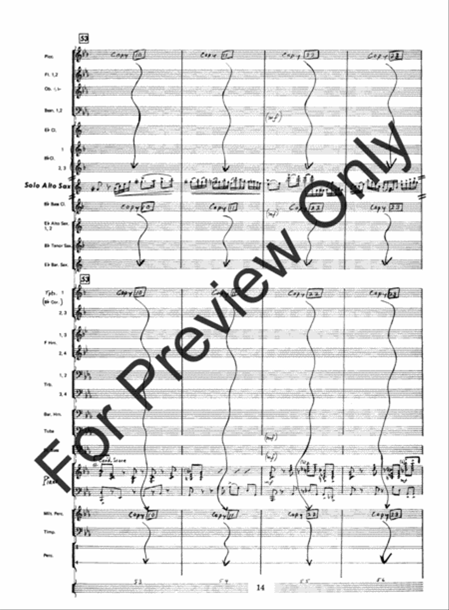 Fantasia For Alto Saxophone Concert Band (Score) Concert Band scores gallery preview page 16