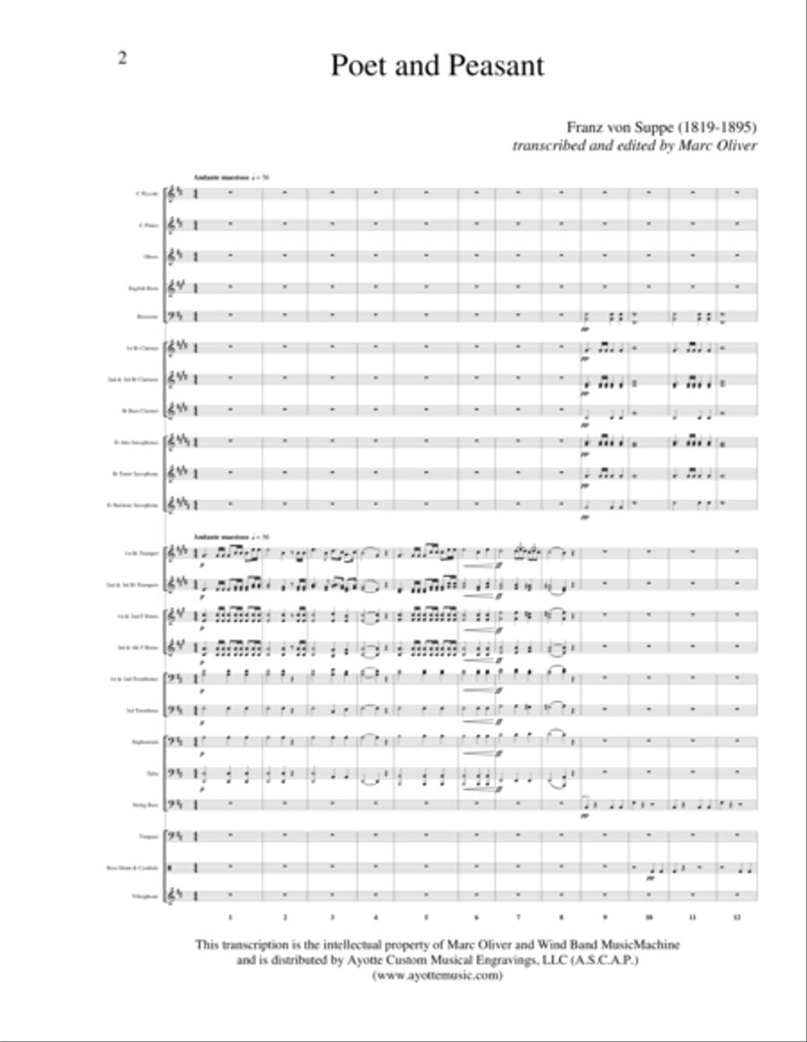 Poet and Peasant Overture (transcribed for Concert Band) Concert Band scores gallery preview page 1