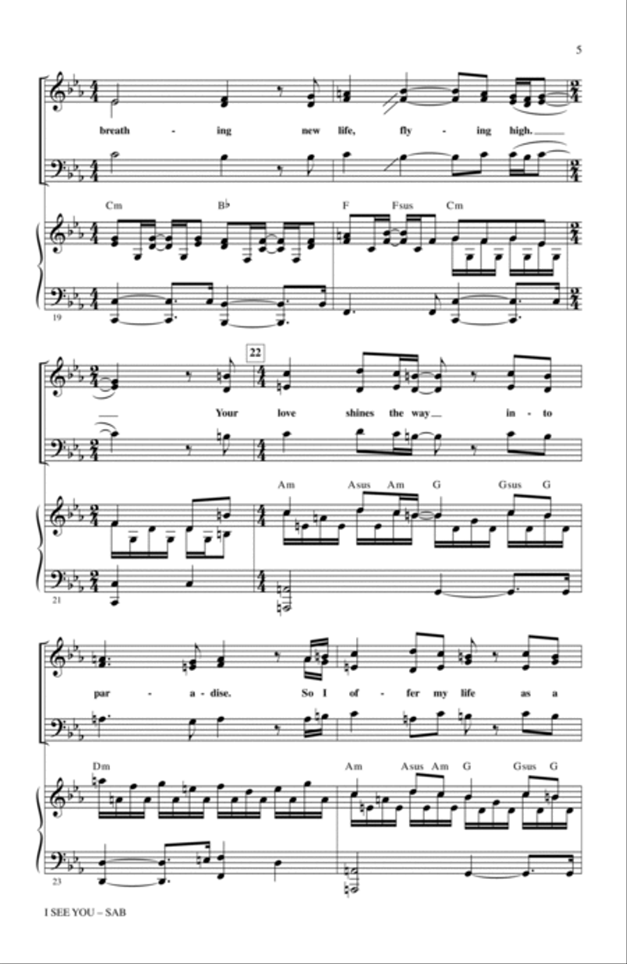 I See You (Theme from Avatar) 3-Part scores gallery preview page 4