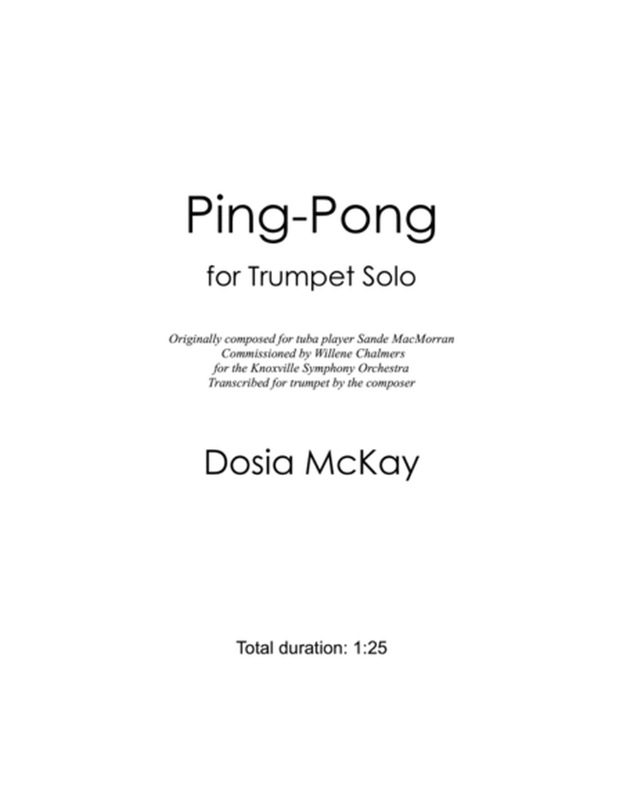Ping-Pong for Trumpet Solo