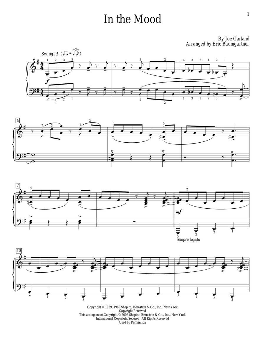 In The Mood Piano Method scores gallery preview page 1
