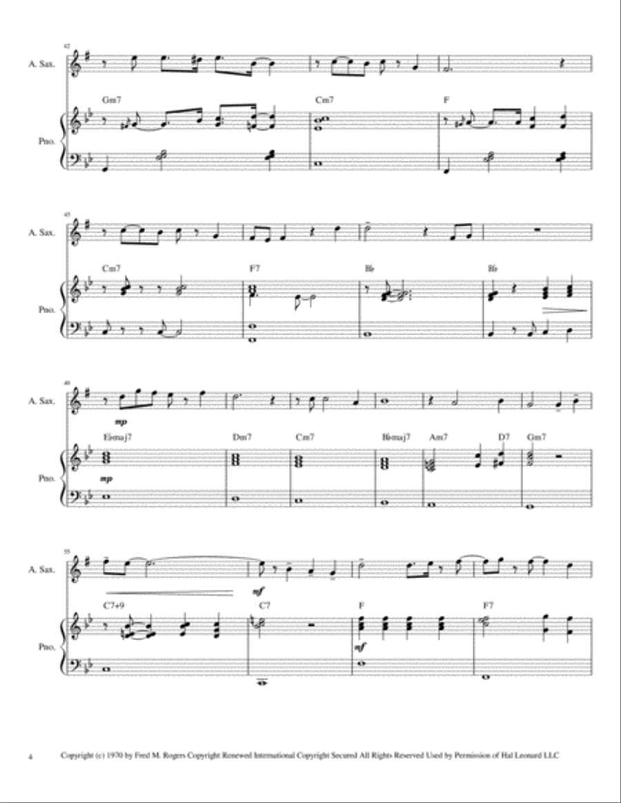 It's You I Like from MISTER ROGERS' NEIGHBORHOOD Small Ensemble scores gallery preview page 5