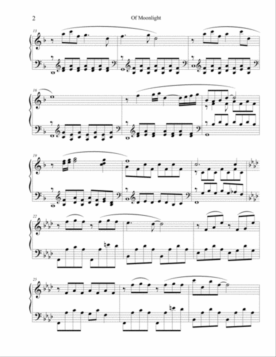 Of Moonlight Piano Solo scores gallery preview page 2