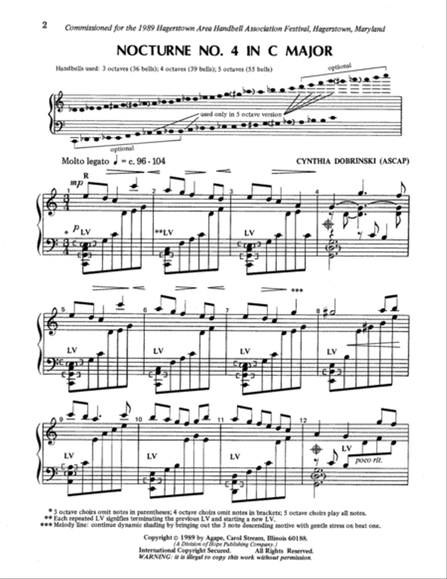 Nocturne No. 4 in C Major 5-Octaves scores gallery preview page 2