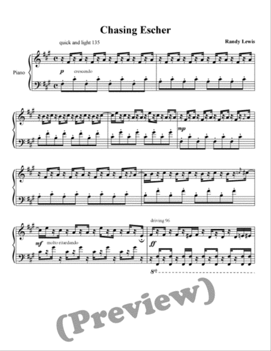 Chasing Escher Piano Solo scores gallery preview page 1