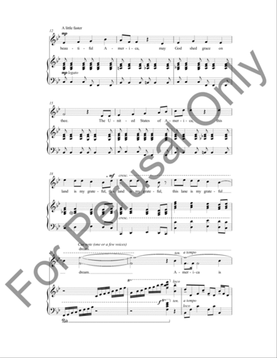 My Beautiful America Unison Choir scores gallery preview page 3